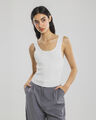 Top Rib Sin Mangas,BLANCO